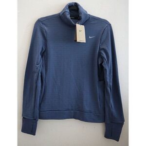 Nike FB5306-491 Women Sz XS Blue Therma-FIT Swift Element Turtleneck Running Top